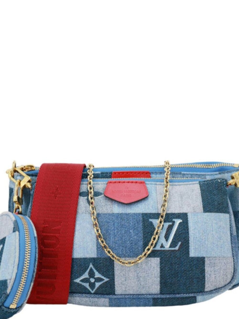 Louis Vuitton Multi Pochette Accessories Patchwork Monogram Denim Crossbo